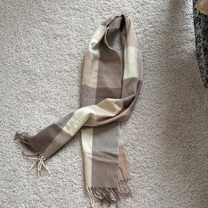 Plaid Scarf with Fringe